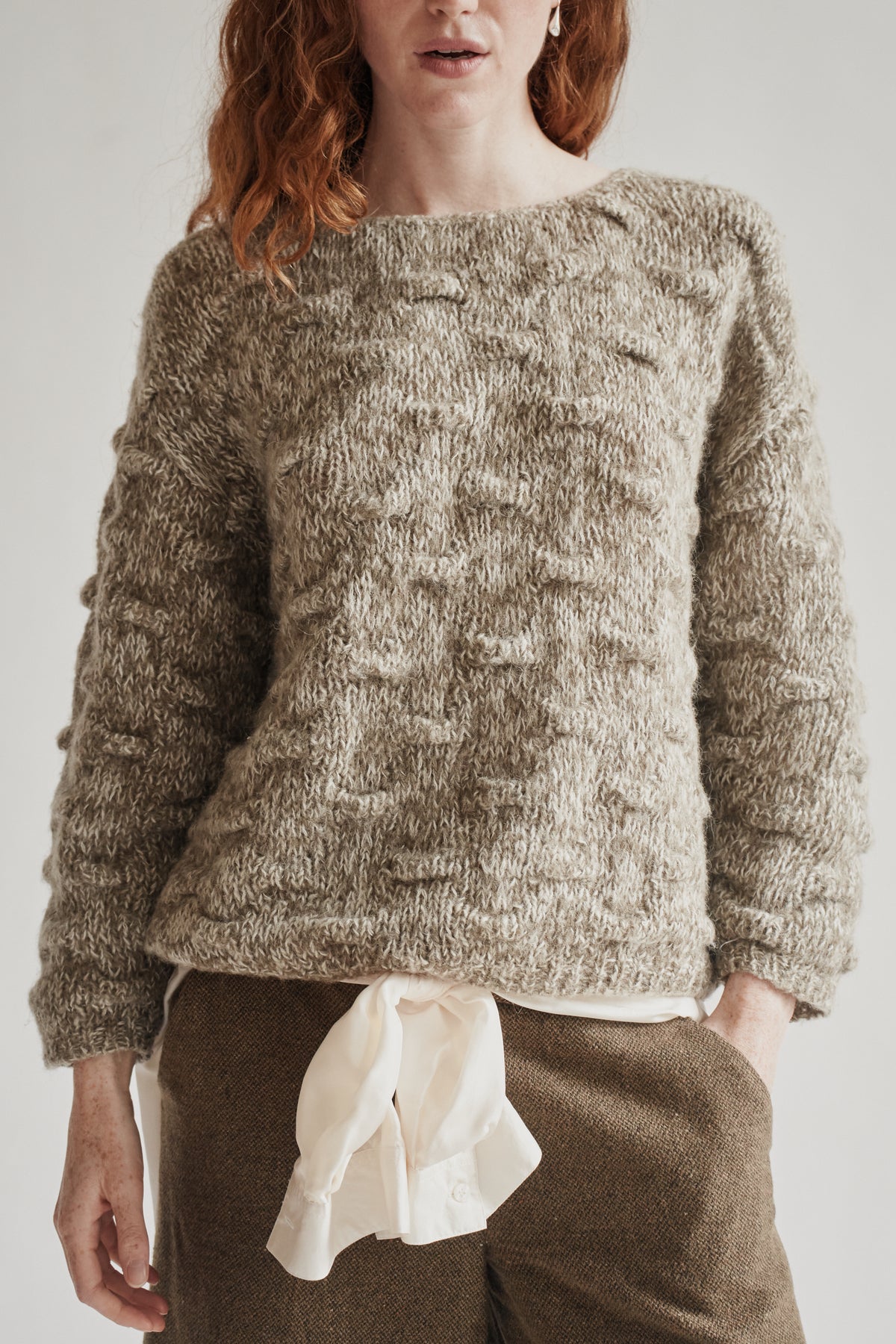 Sage Chunky Mohair Knit Sweater - Hey Jude