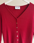 Scarlett Silk Ribbed V-Neck Cardigan