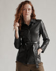 Soft Black Belted Minialist Leather Jacket - Hey Jude