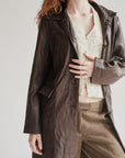 Umber Lamb Leather Trench Coat - Hey Jude