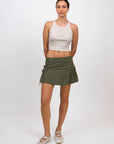 hijulez | Mini Muse Skirt in Olive Raw Silk