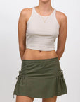 hijulez | Mini Muse Skirt in Olive Raw Silk