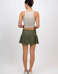 hijulez | Mini Muse Skirt in Olive Raw Silk