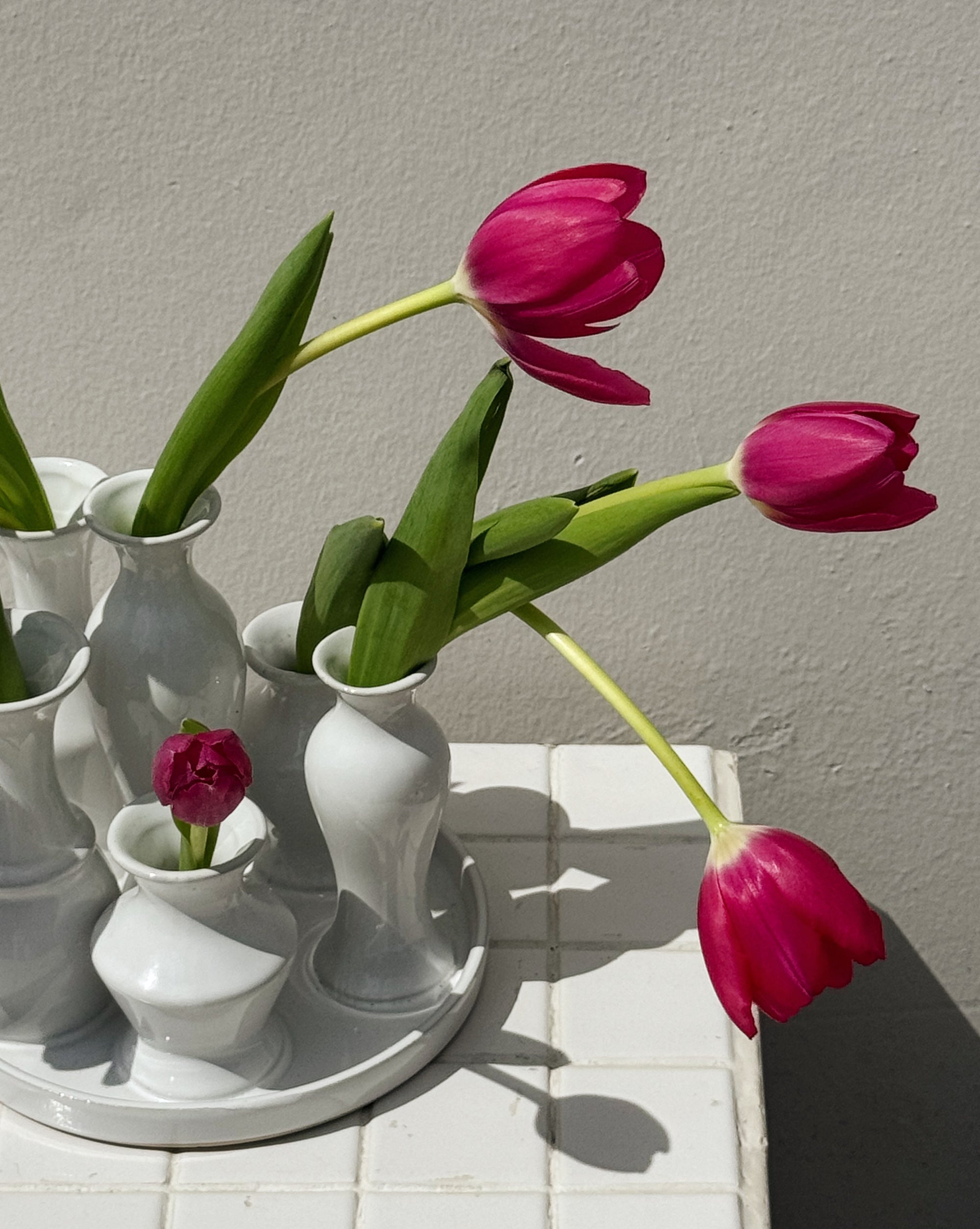 White Ceramic Multi Bud Vase - Hey Jude