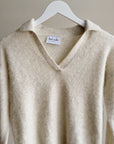 Ash Collared V-Neck Jumper - Hey Jude