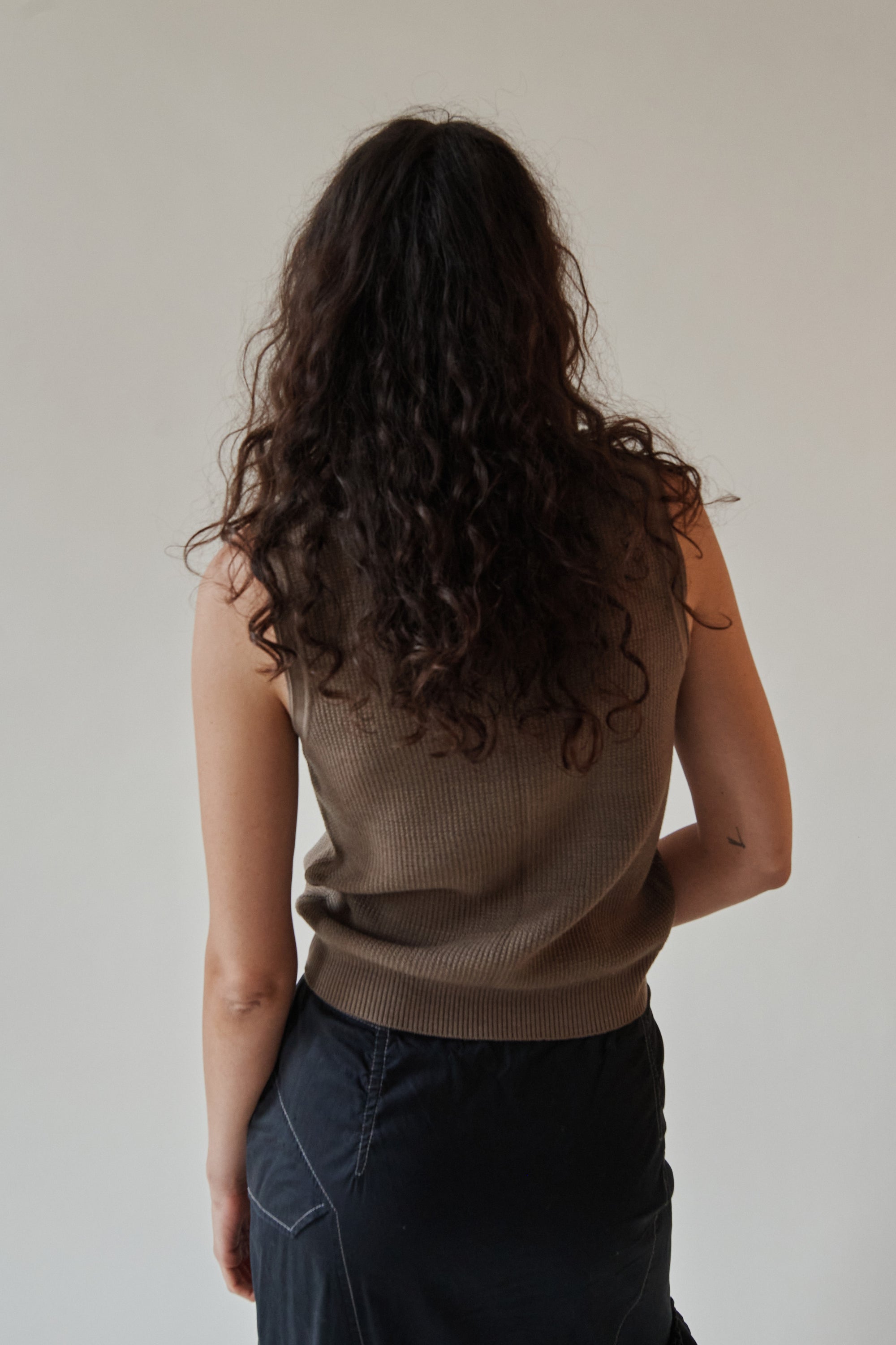 Walnut Textured Knit Vest