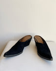 Donald J Pliner Black Suede Pointed Mule | Size 8