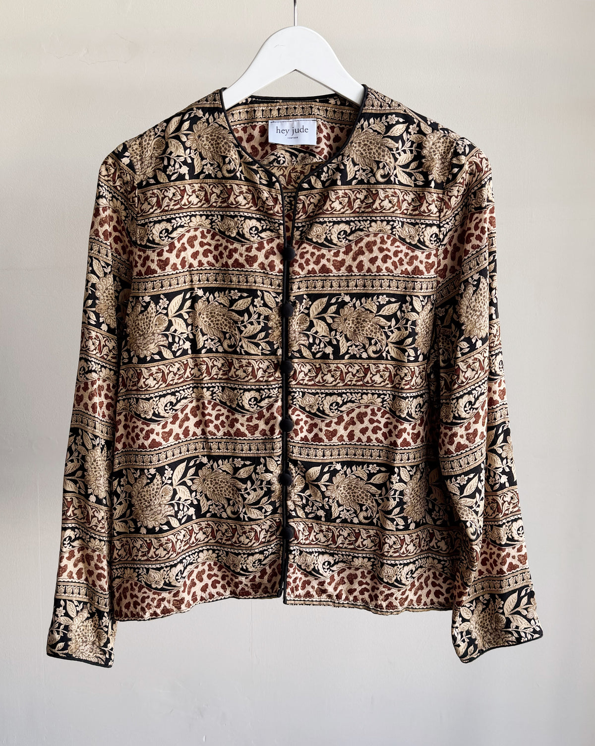 Botanical Leopard Border Print Blouse