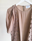 Mocha Silk Lace Detail Top