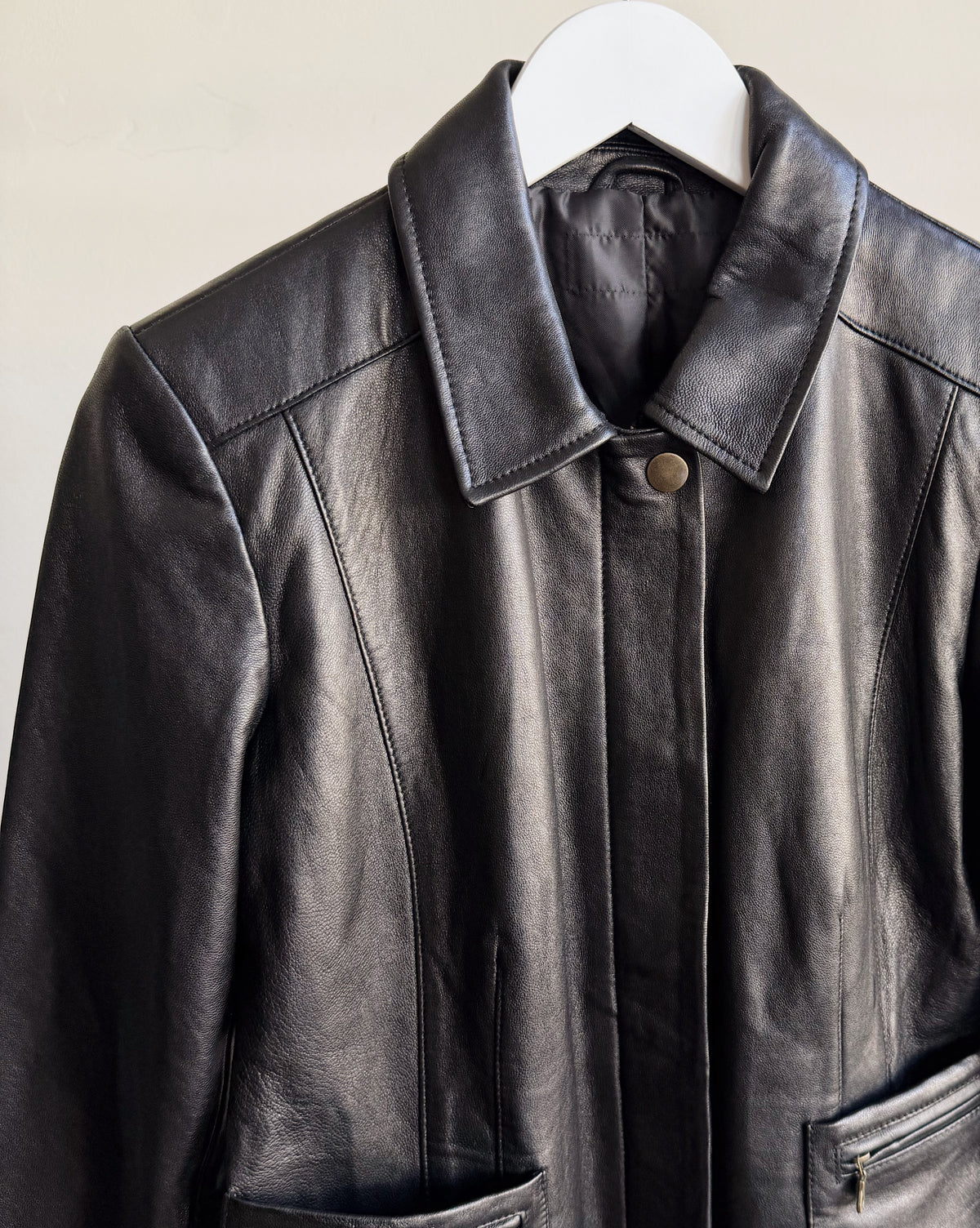 Onyx Zip Up Leather Jacket