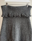 Charcoal Lambswool Fringe Skirt