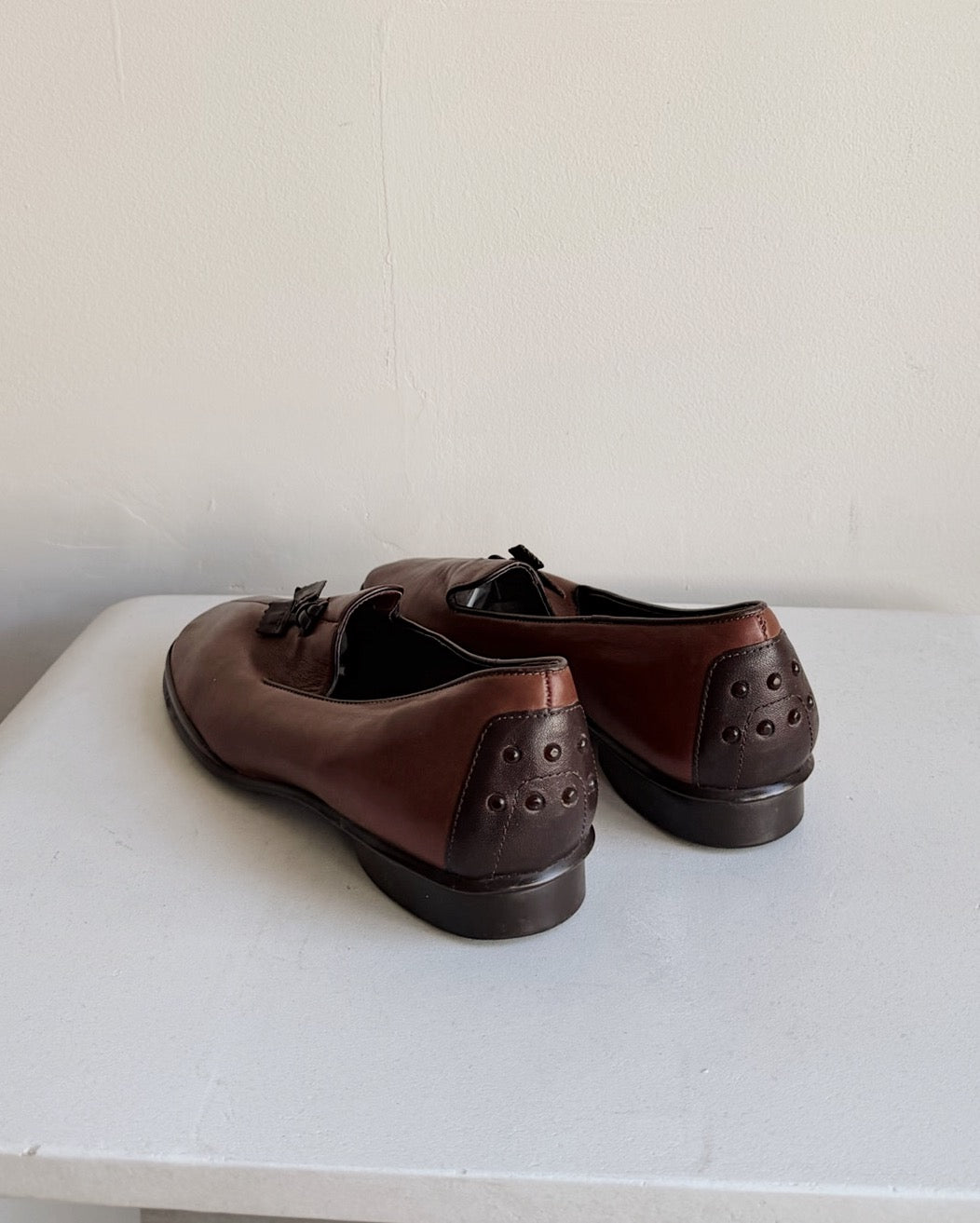 Teak Leather Tassel Loafers  | Size 6