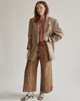 Champage Silk + Wool Pin Dot Blazer