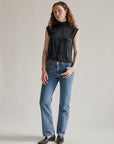 Onyx Boxy Silk Tie Blouse - Hey Jude