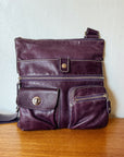 Grape Leather Y2K Utility Crossbody - Hey Jude