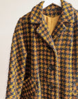 Black & Mustard Houndstooth Wool Coat - Hey Jude