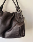 Espresso Soft Leather Shoulder Bag