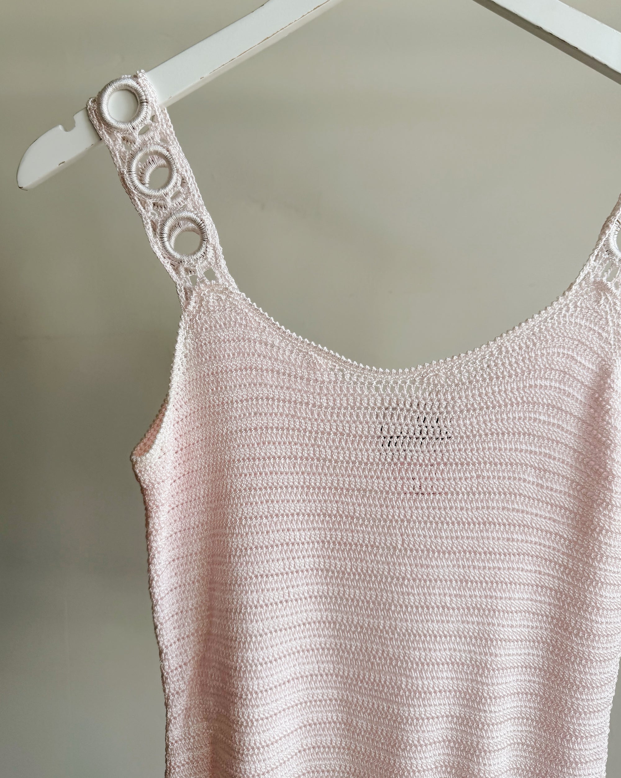 Blush Crochet Trim Knit Tank