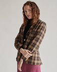 Autumnal Wool Plaid Riding Jacket