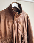 Walnut Leather Bomber Jacket