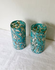 Turquiose Mosiac Blown Glass Tumblers
