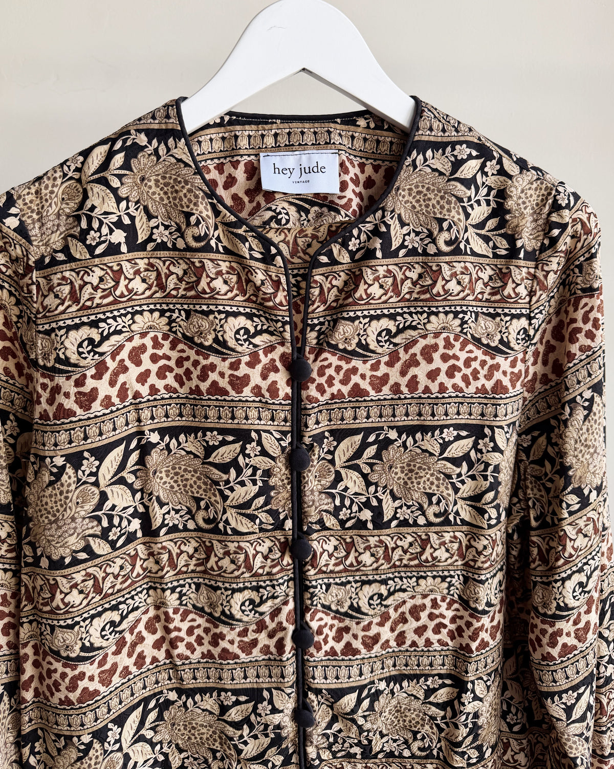 Botanical Leopard Border Print Blouse