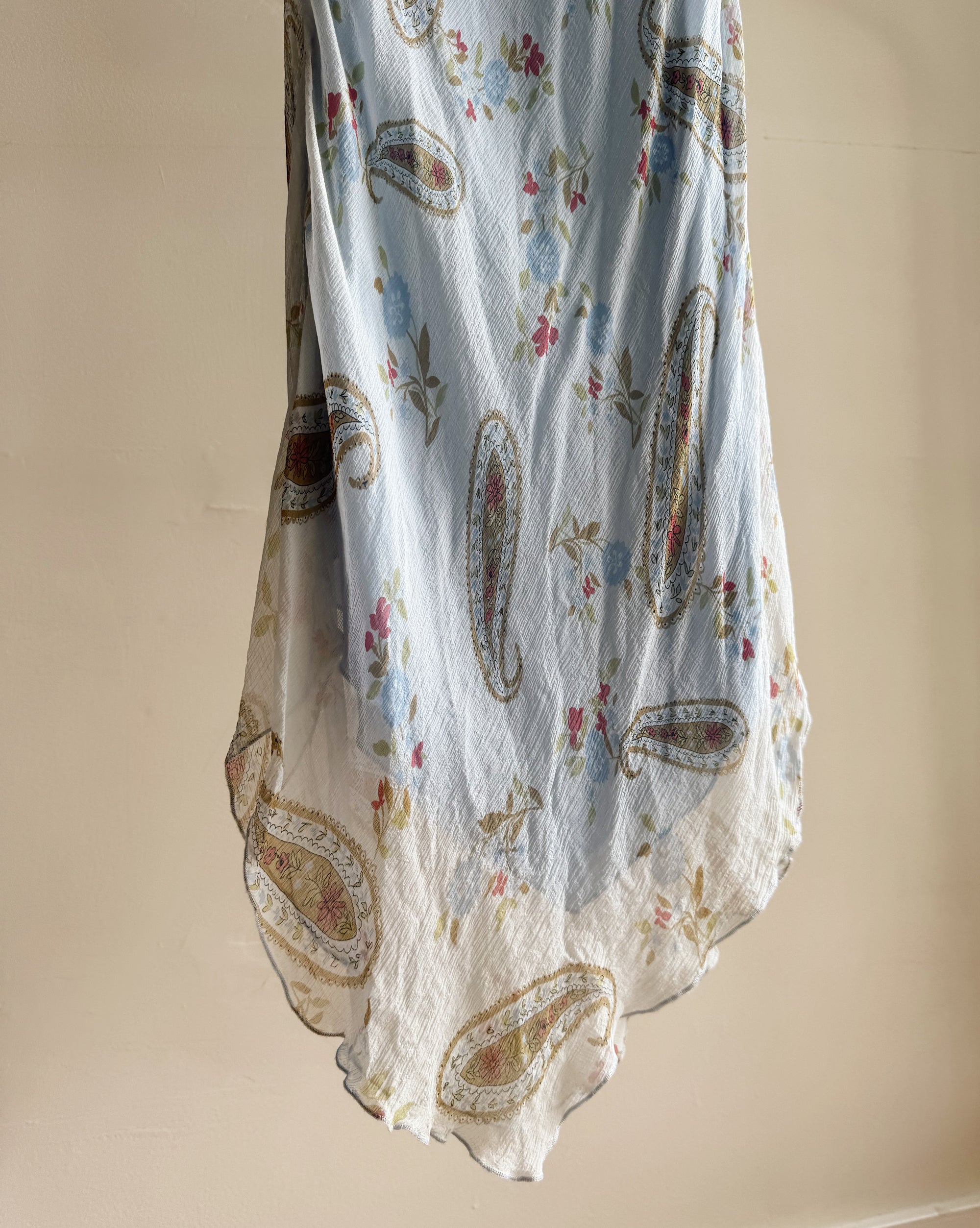Sky Paisley Silk Handkerchief Dress