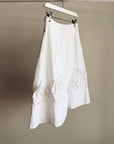 White Cotton Applique A-line Skirt
