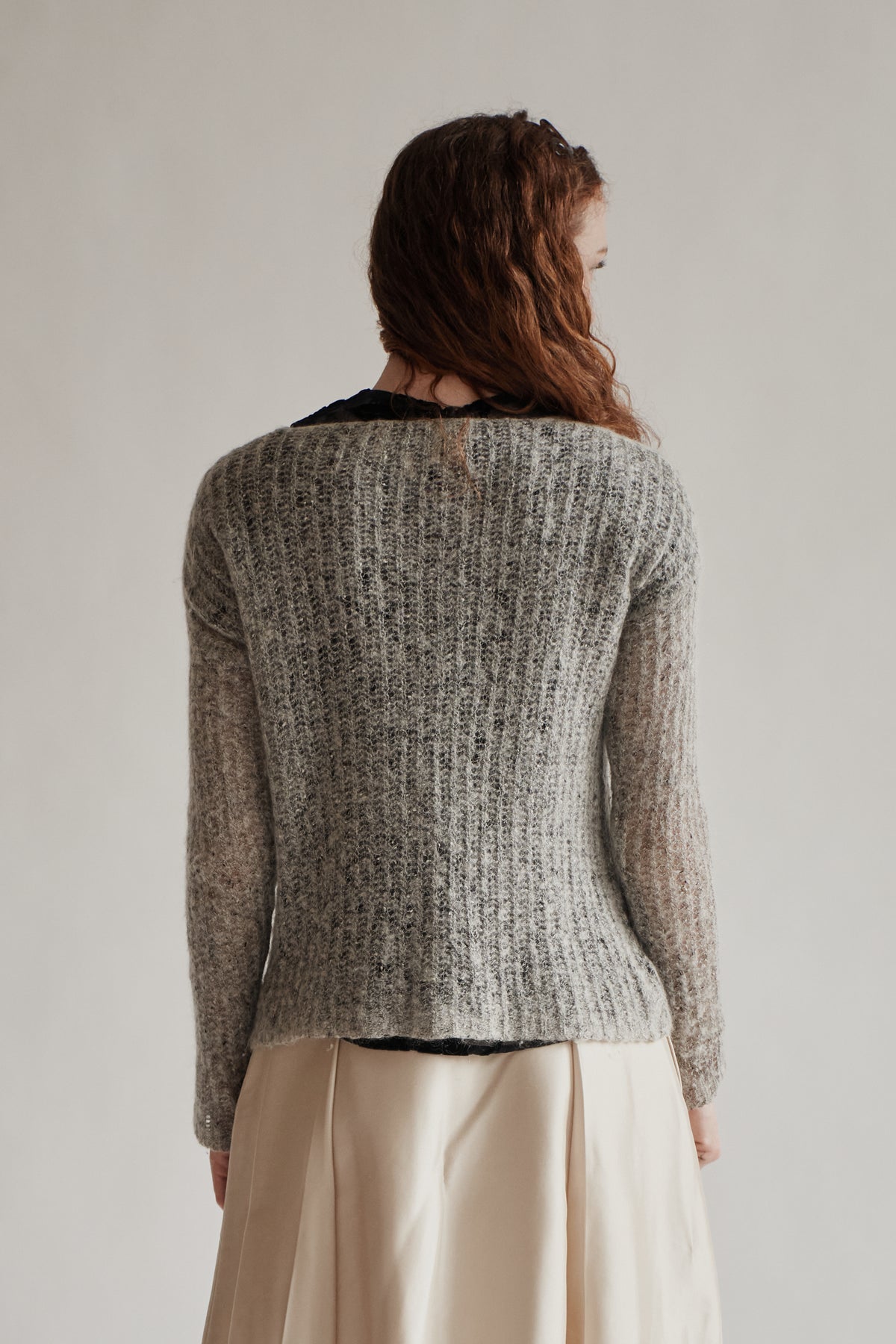 Smoke Loose Knit Mohair Sweater - Hey Jude