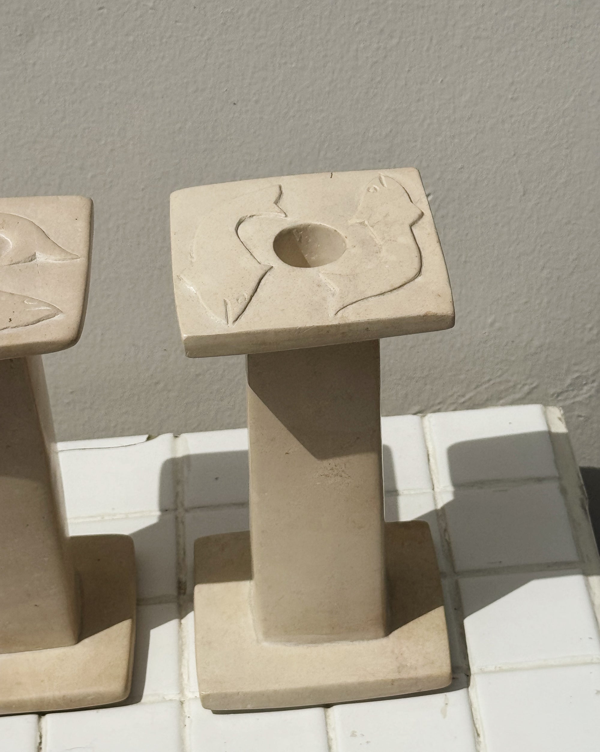 Pisces Stone Column Candle Holders - Hey Jude