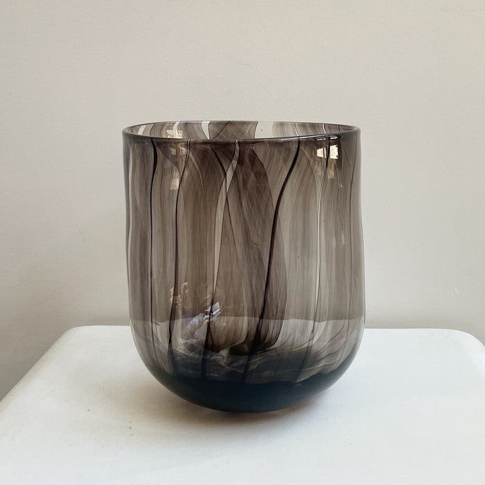 Black Swirled Cylinder Art Vase