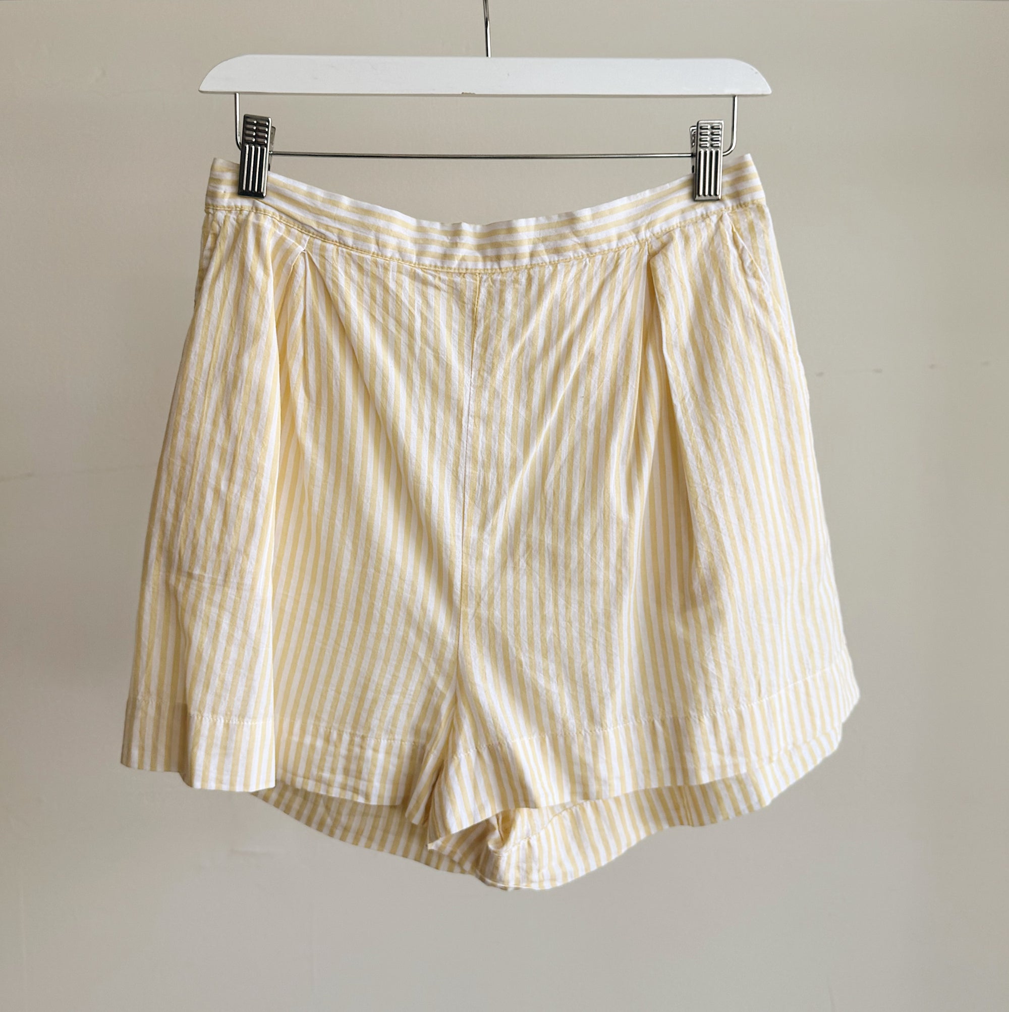 Lemon Stripe Pleat Shorts