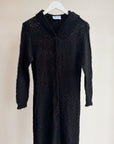 Black Mohair Knit Maxi Cardigan