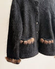 Black Mohair Fur-Trimmed Jacket - Hey Jude
