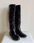 Umber Soft Leather Knee High Slouch Boots | Size 37