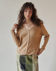 Caramel Button-Up Cardigan