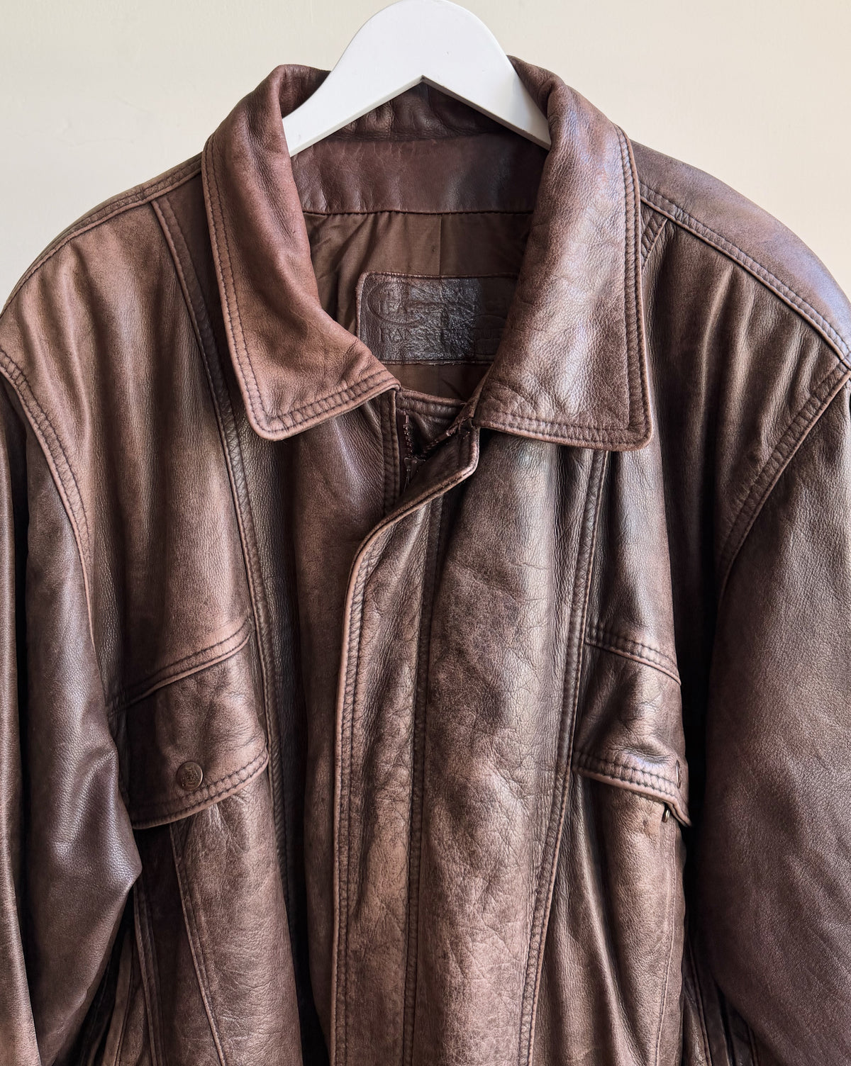 Cocoa Leather Bomber Jacket - Hey Jude