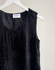 Black Embroidered Silk Tank - Hey Jude
