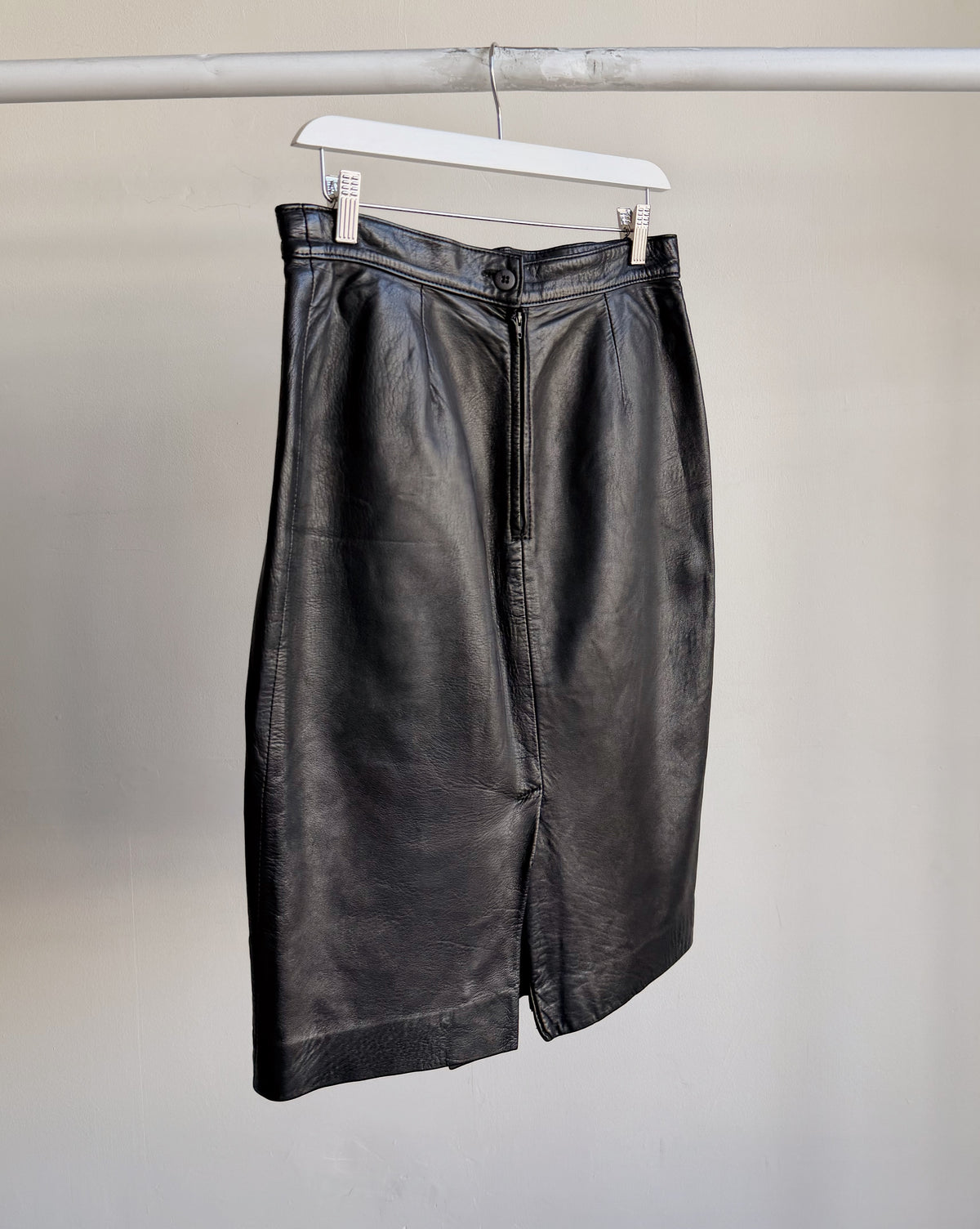 Black Soft Leather Skirt