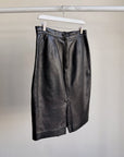 Black Soft Leather Skirt