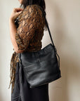 Danier Black Leather Bucket Bag