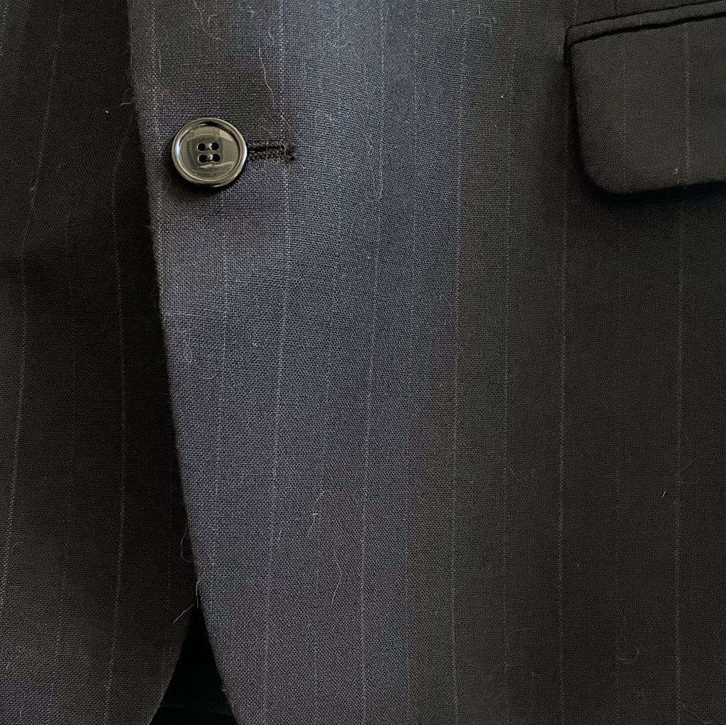 Midnight Pinstripe Wool Blazer