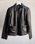 Onyx Zip Up Leather Jacket
