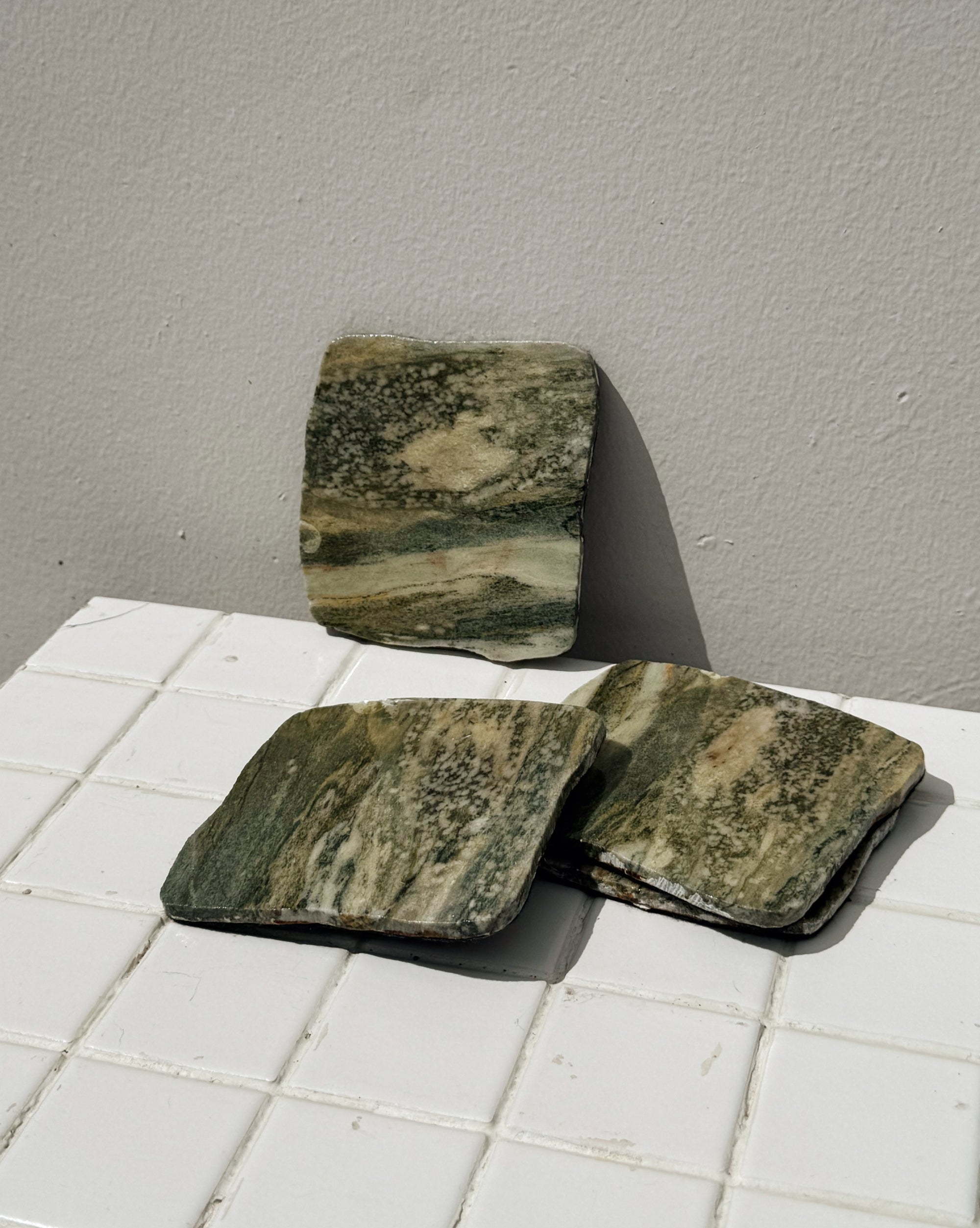 Jade Marbled Stone Coasters - Hey Jude