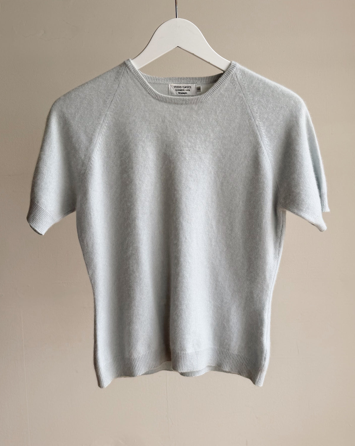 Powder Blue Cashmere Knit Tee - Hey Jude