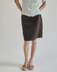 Espresso Suede Midi Skirt - Hey Jude
