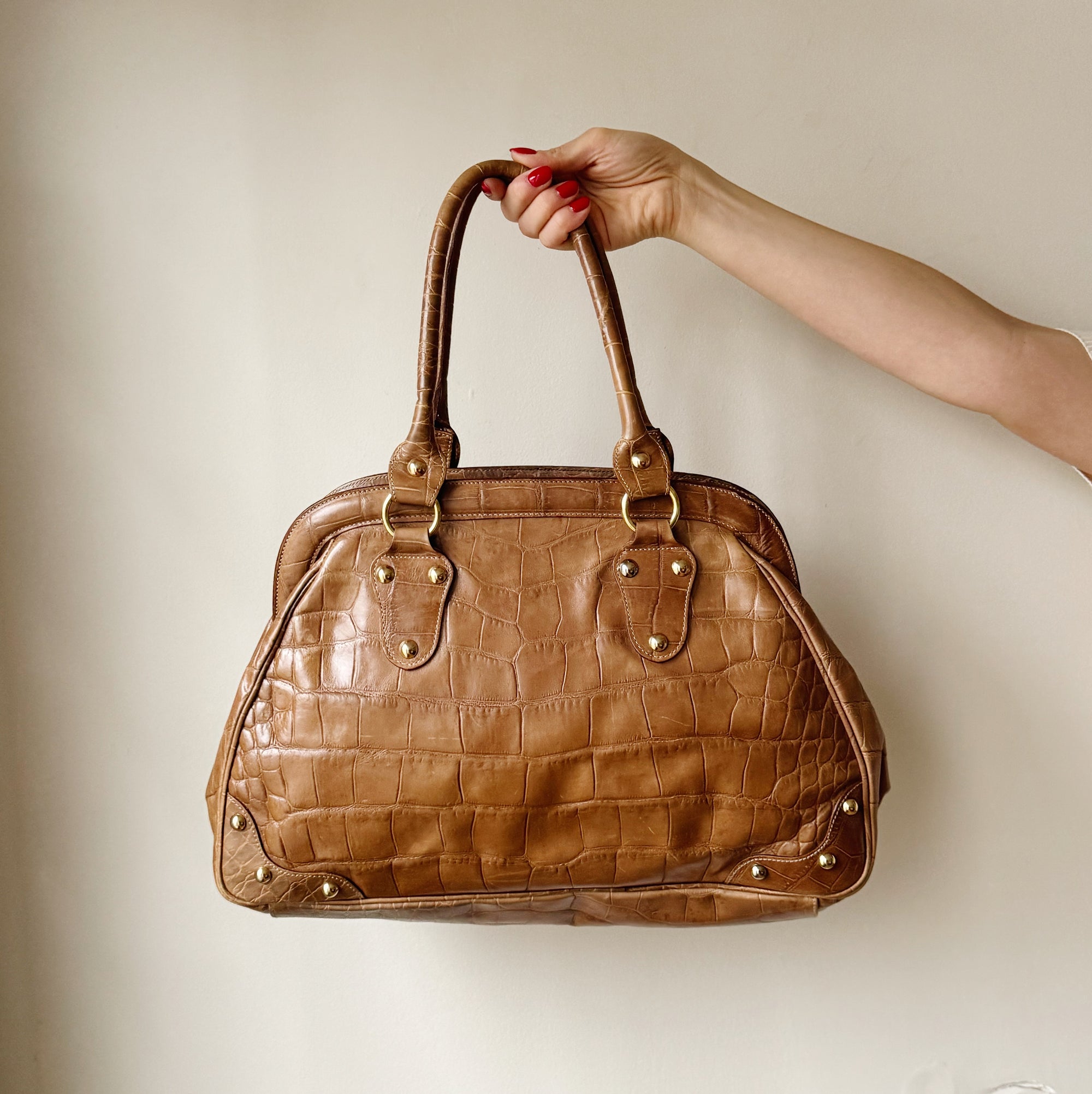 Dune Croc Embossed Leather Bag - Hey Jude