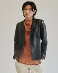 Black Blazer-Style Leather Jacket - Hey Jude