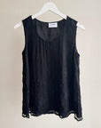 Black Embroidered Silk Tank - Hey Jude