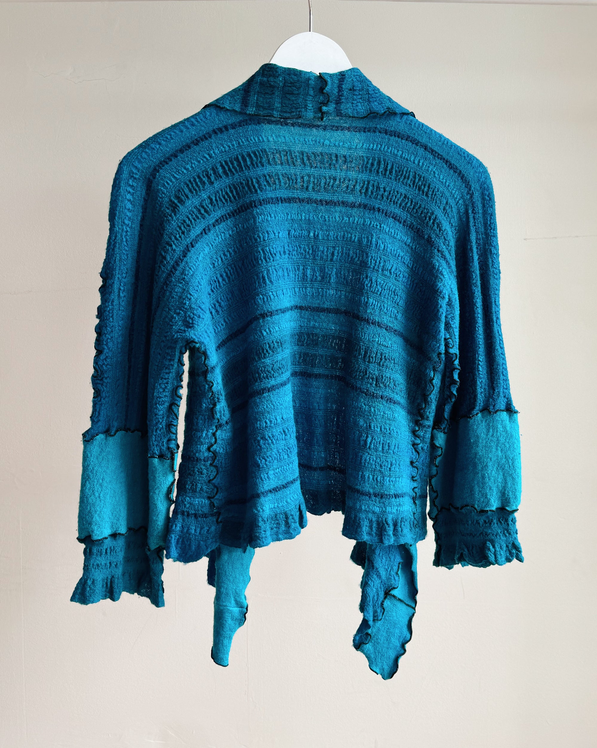Lapis Patchwork Felted Knit Cardigan - Hey Jude
